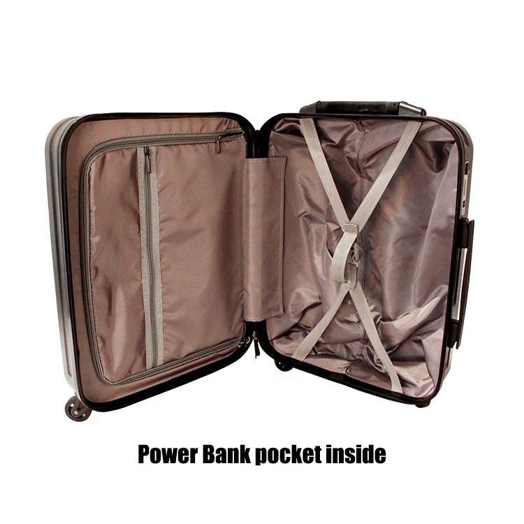 2019 ABS Carry On Trolley Smart Suitcase Luggage with Scale USB Charger Blue Tooth TSA Lock Tracker