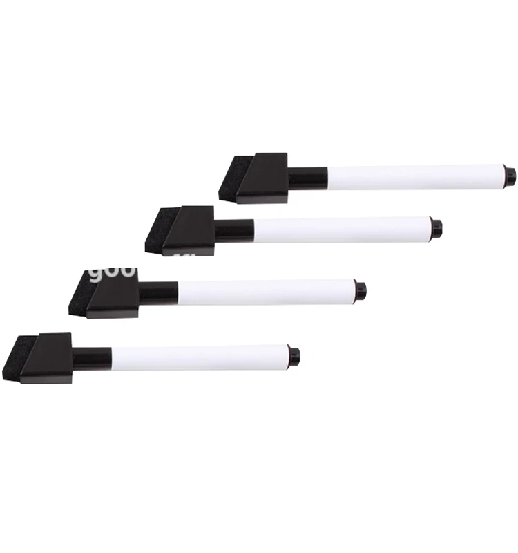 High quality 11*1cm black ink whiteboard marker pen with Hair brush