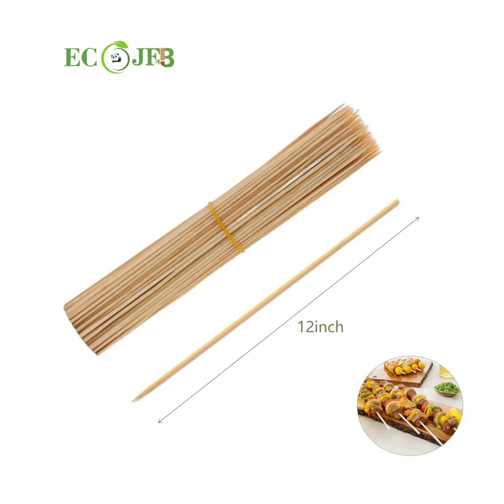 12inch Barbecue Bamboo Sticks Large Bamboo Skewer Long Hot Dog BBQ Sticks