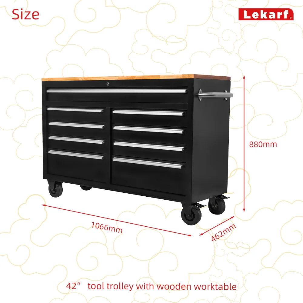 42 inch diy tool drawer cart 9 drawers tool cabinet trolley tool case on wheel