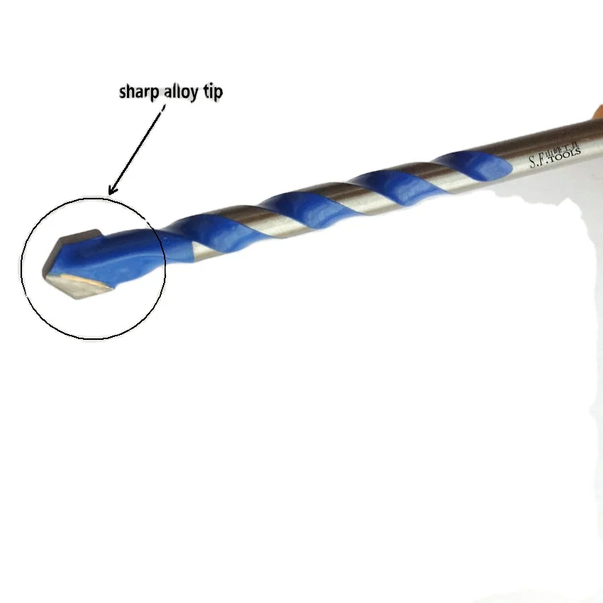 Sharp and durable triangular twist alloy drill bit cross four-edged drill bit axe-shaped overlord drill