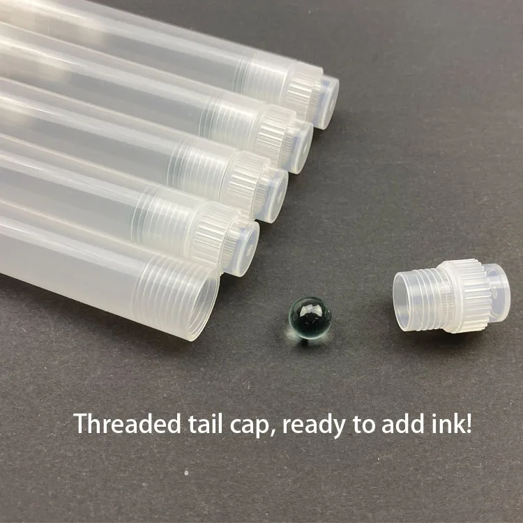 Manufacturer 6.5mm Chisel  tip size transparent barrel empty refillable marker for paint pen