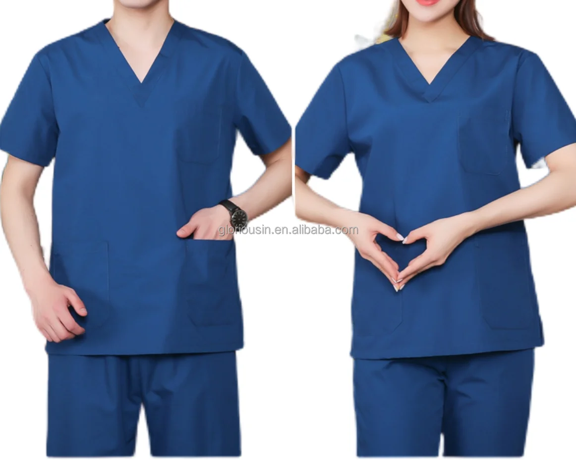 GloriousIn RTS scrubs 2023 medical nursing salon uniform male black dress anti-static nice brand fitted stylish