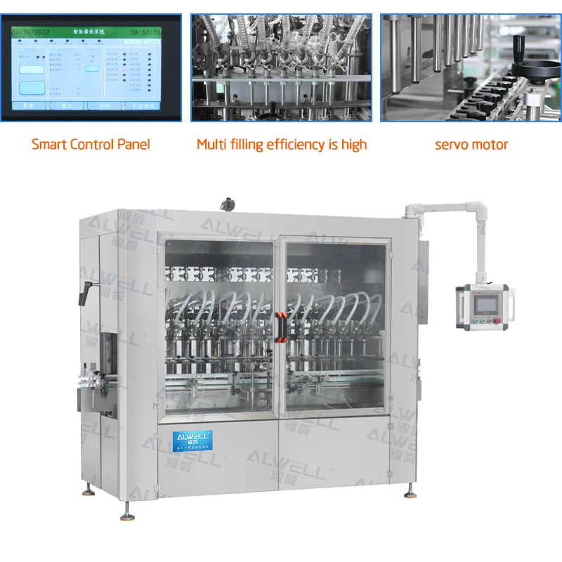 Fully Automatic Edible Cooking  Olive Mustard Coconut Oil Liquid Glass Plastic Bottle Filling Machine With High Accuracy