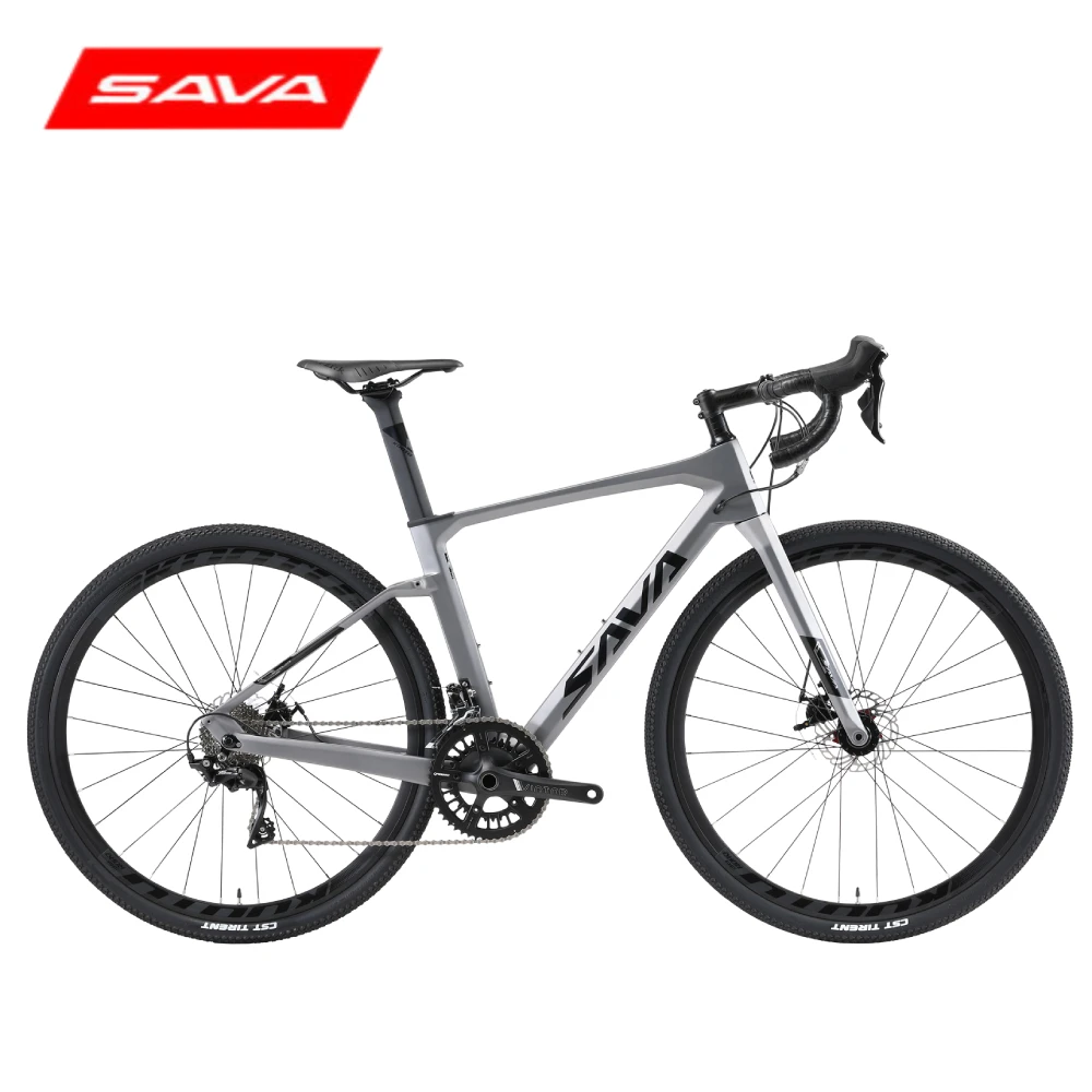 SAVA Shimanos R11-R3000 Carbon Fiber Gravel Road Bike for Sale 18 Speed Disc Brake Carbon Frame Racing Gravel Bike for Adults