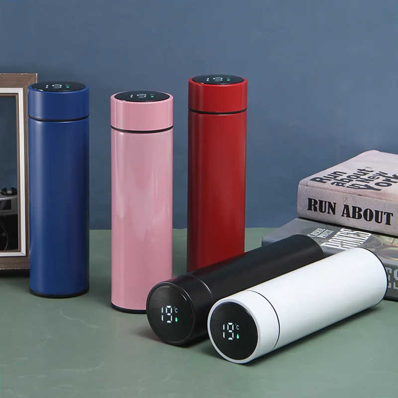 Portable smart thermos cup digital display stainless steel temperature display vacuum flasks vacuum insulated mug
