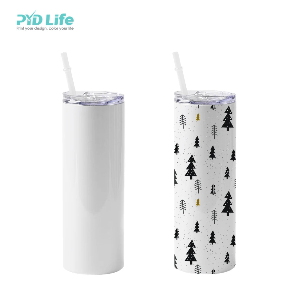 PYD Life 20 oz Sublimation Blank Straight Tumbler Cups In Bulk Stainless Steel Vacuum Insulated Skinny Tumbler