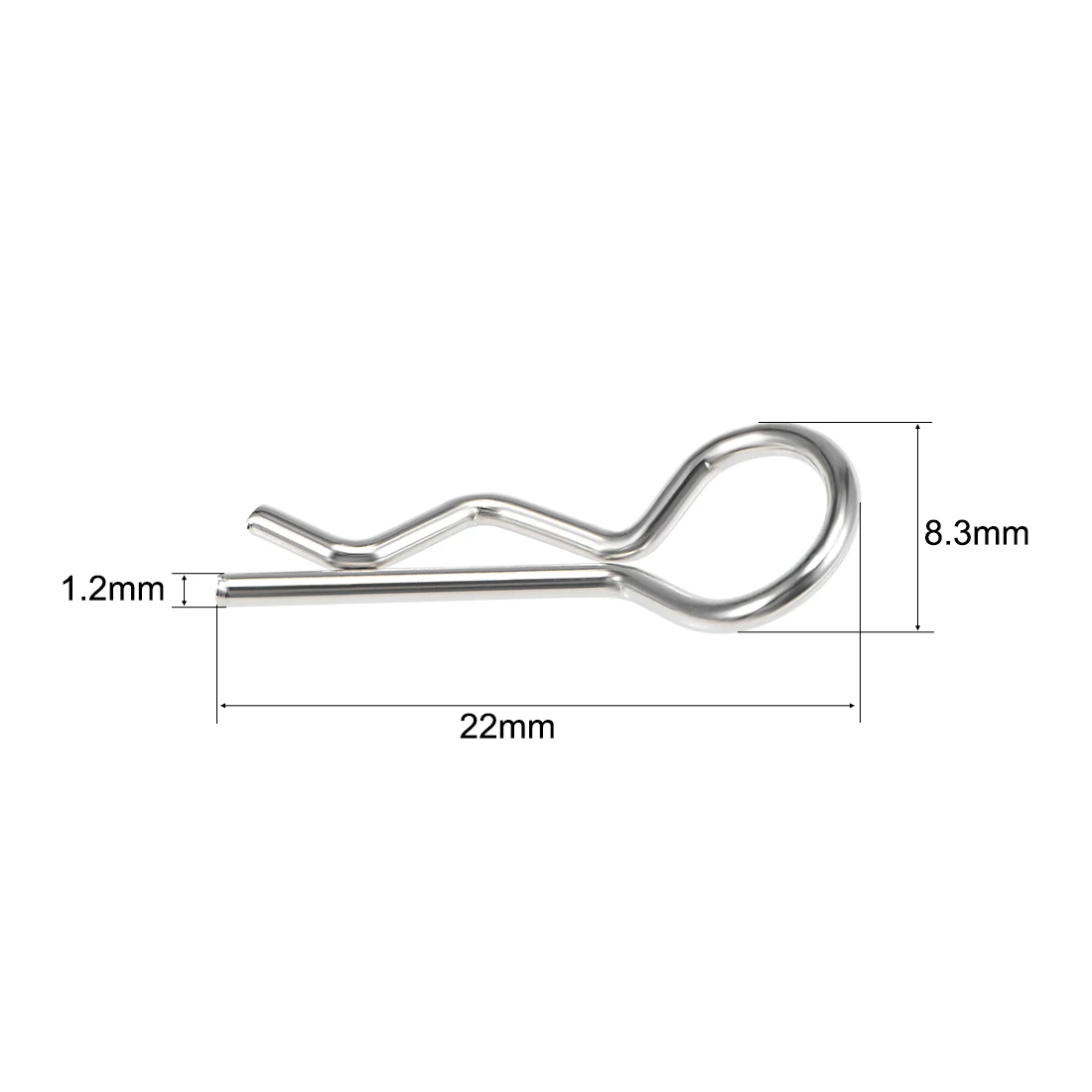 10pcs R Clips 1/10 Bent Springy R Pins for RC Car Truck Crawler Buggy Silver