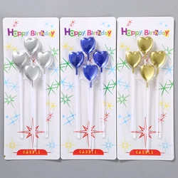 XIONGXI Golden Silver Star /Heart Party Decoration Happy Birthday Cake Top Birthday Candles