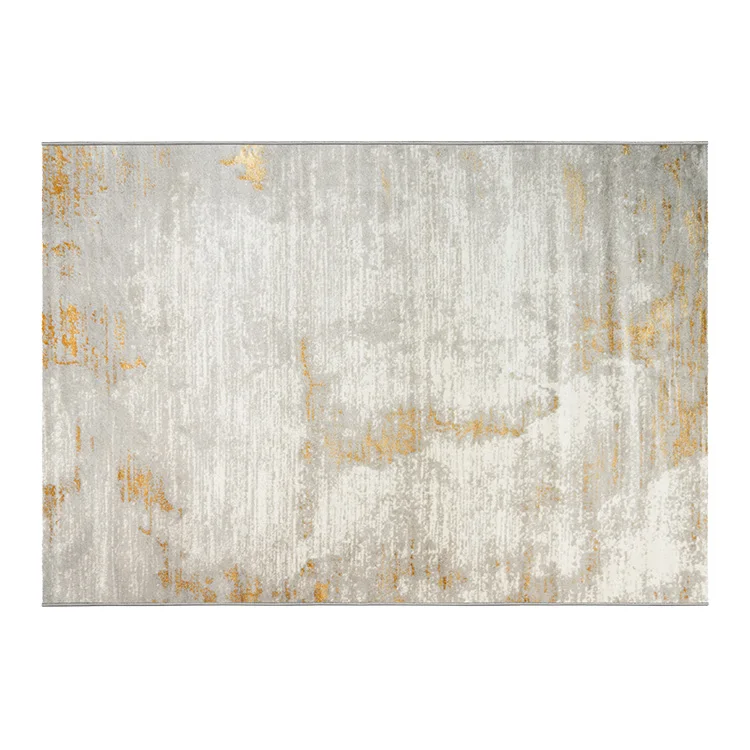 Polypropylene Soft Yarn Luxury Home Faux Carpet Gold Area Rug For