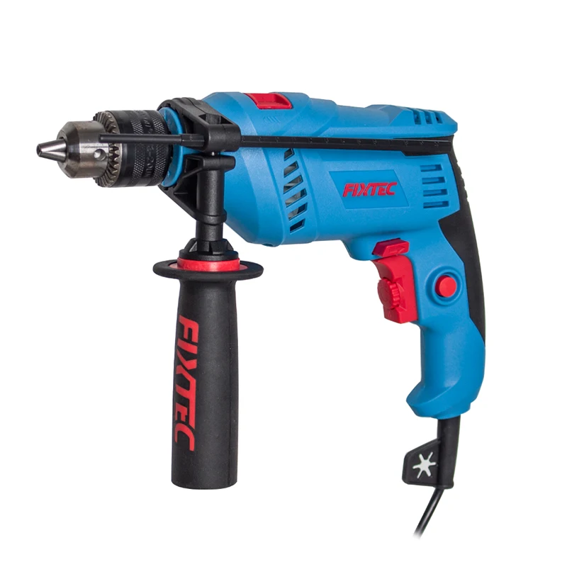 FIXTEC Impact Drill Kit 13mm Keyed 600W Variable Speed Electric Power Tool Set Portable Drill Machine Kit