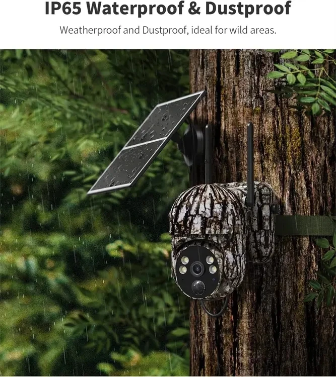 4G Sim Card 1080P Ptz Pir Outdoor Night Vision 10400mAh Battery Solar Panel Hunting Trail Camera