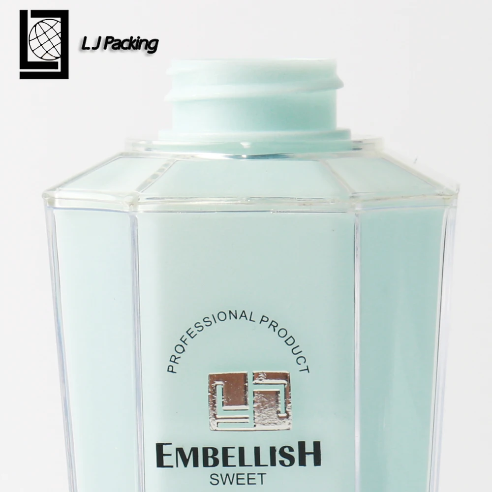 Luxury cosmetic packaging 300ml double wall plastic shampoo bottle with pump