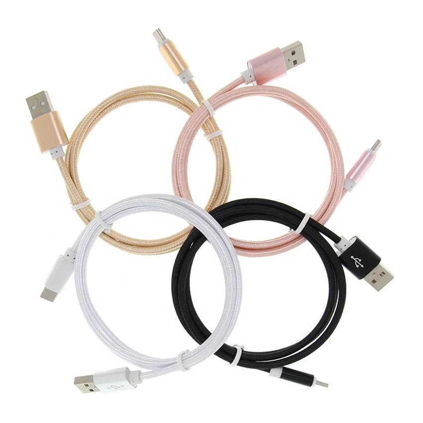 1M Braided Micro USB Fast Charger Data Cable USB Mico Charging Cord Wire For Android Mobile Phone Cables
