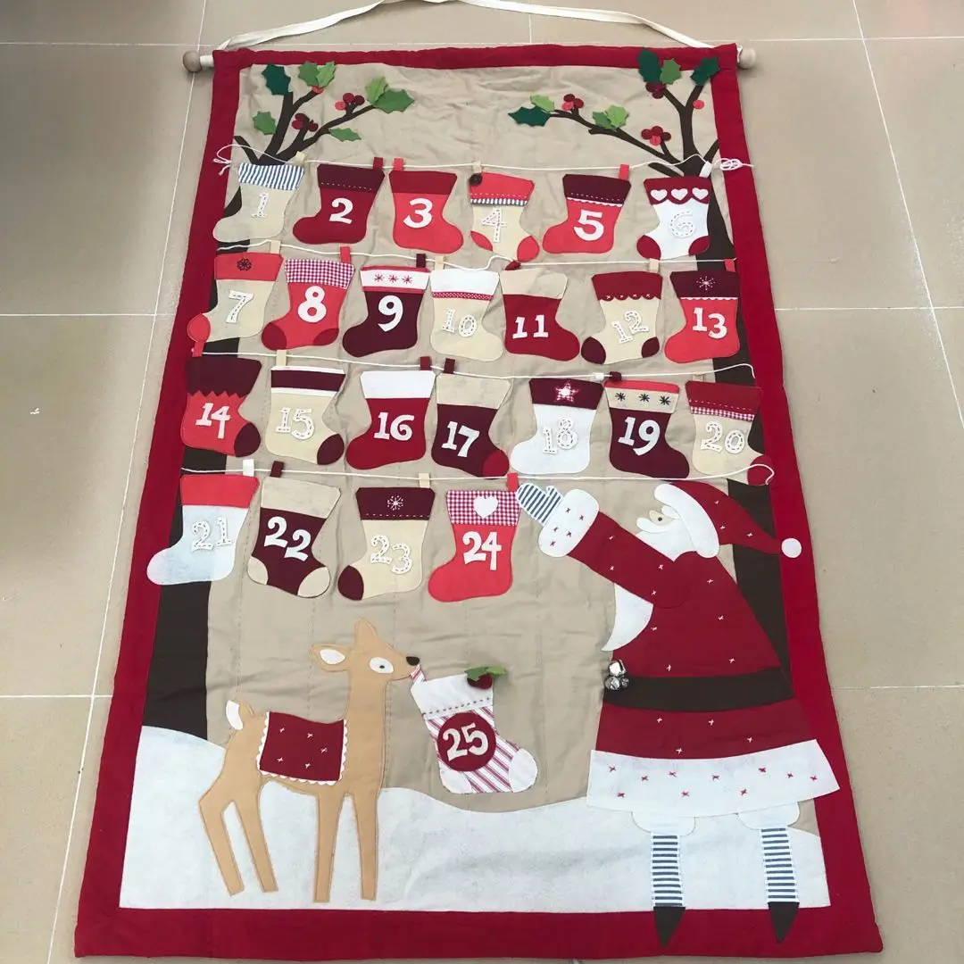 best selling fabric christmas items native advent calendar bag for Christmas
