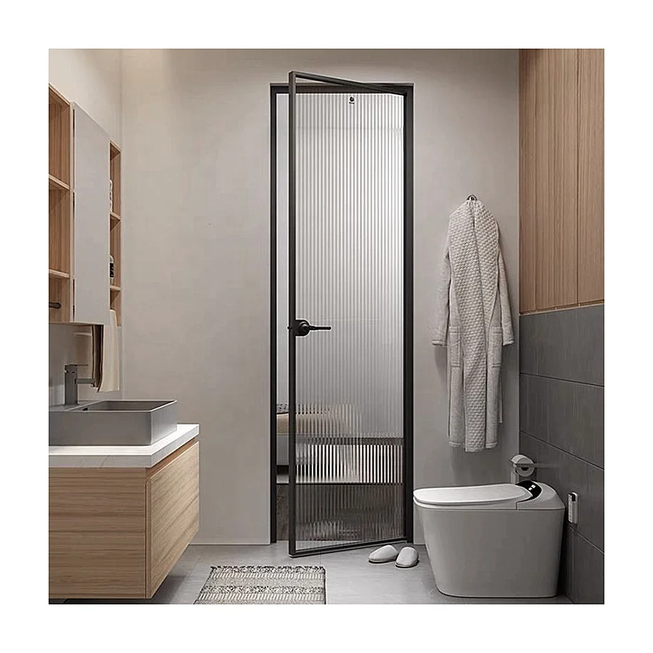 Customize Aluminum bathroom doors swing doors and glass doors