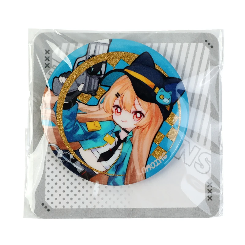 Vograce Manufacturer Metal Badges Custom Round Glitter Holographic Button Pins