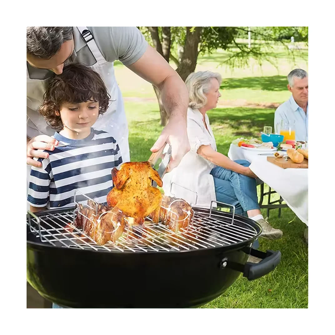 High Quality Stainless Steel Holder Barbecue Stand Beer Can Chicken Roaster Rack