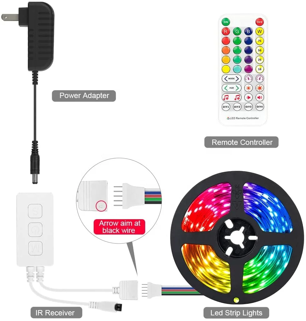 12V 5M Kit Colorful Dimmable Flexible 5050SMD RGBW Light Remote Banlan X APP Control RGBW 4 IN 1 LED Strip