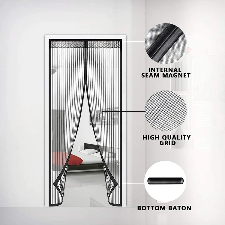 Manufacturer Wholesale Custom Magnetic Anti Mosquito Curtain Good Quality Magnetic Mosquito Net Door