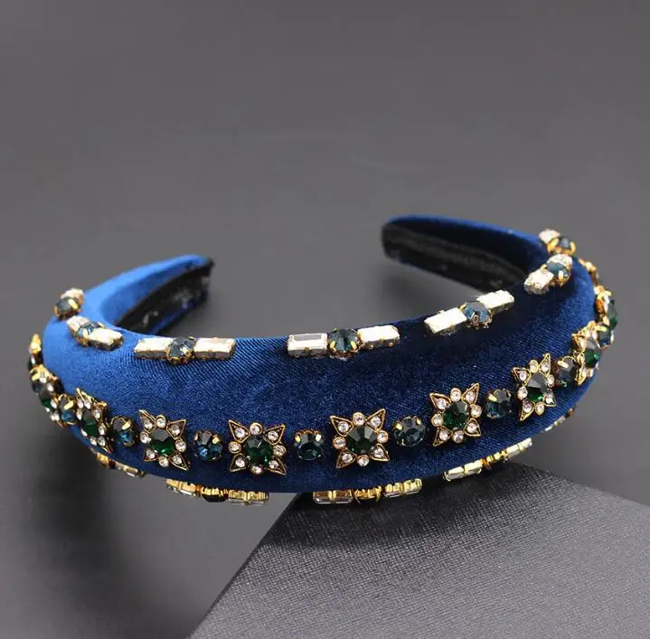 wholesale handmade luxury baroque crystal headband gorgeous pearl embellished padded headband for women wild hair accessories