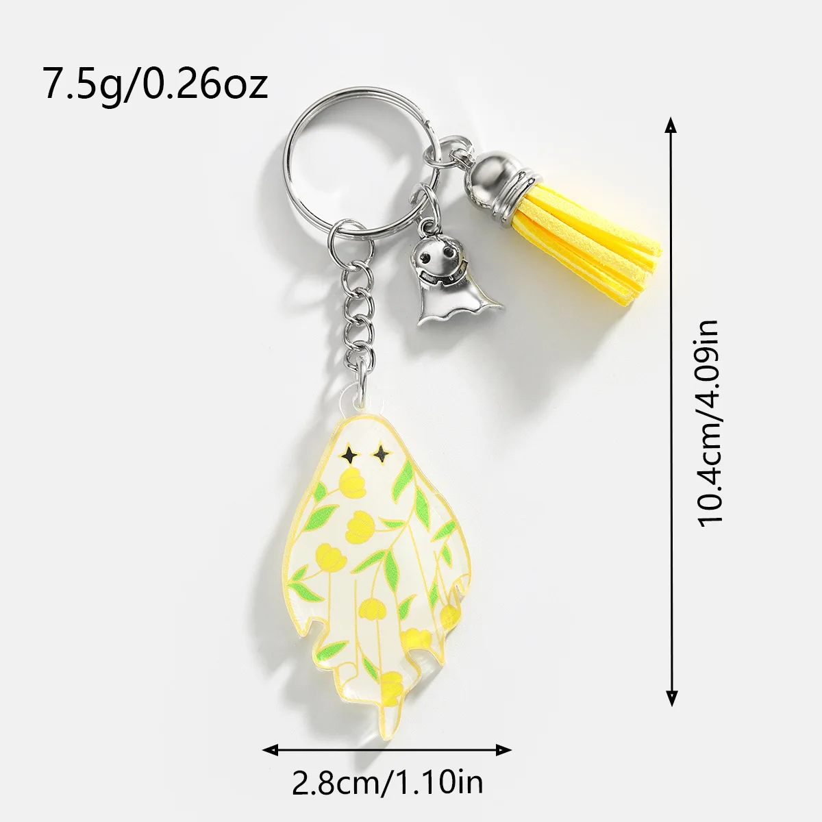 Maple Leaf Ghost Halloween spooky keychain gift for men and women