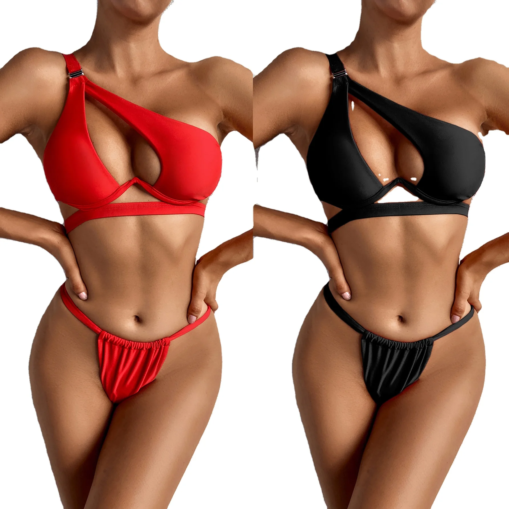 
Hot Sale Luxury Underwire Sling Bikini Swimsuit Bandage Thong Woman Swimming Bikini 