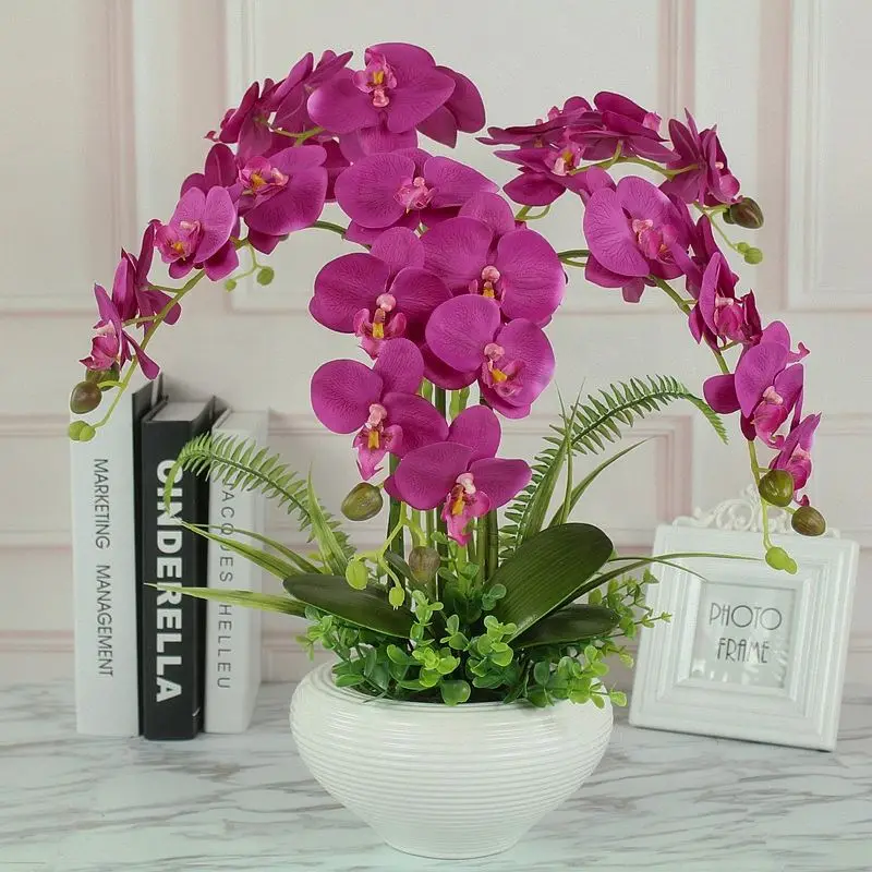 artificial flower for home decor phalaenopsis artificial orchid  flower Artificial plant potted  artificial plant orchid
