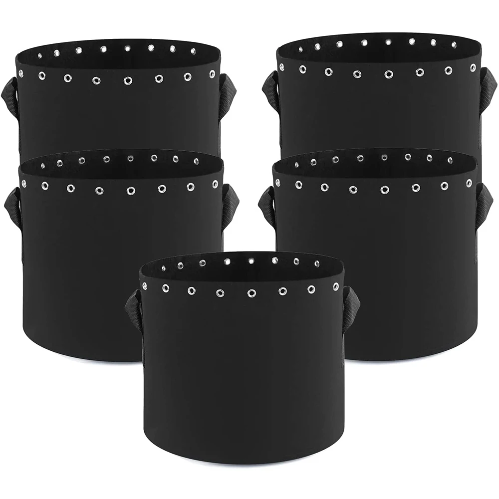 Бесплатные образцы, 5 упаковок, горшок для выращивания растений, 5 галлонов/19 литров, горшок из ткани, тяжелые нетканые мешки для выращивания из войлока