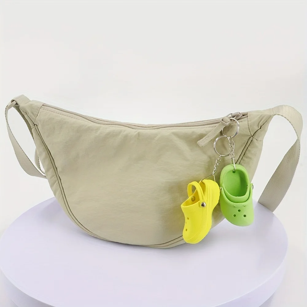 Wholesale EVA Foam Hole Sandal Slipper Beach Shoes Key Chain 3D Rubber PVC Keyring Pendant Croc Shoe Keychain