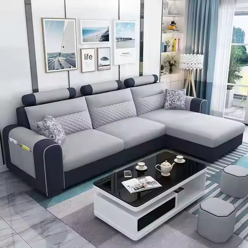Modern Fabric Sofa for Small Apartments | Simple & Stylish Corner Couch | Removable & Washable 3-Seater