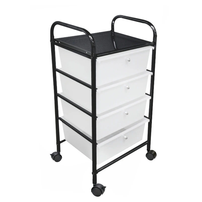 4 Tier Office Rolling Storage Cart Trolly Beauty Shop Small Business Lash Organizer And Storage Movable Drawers