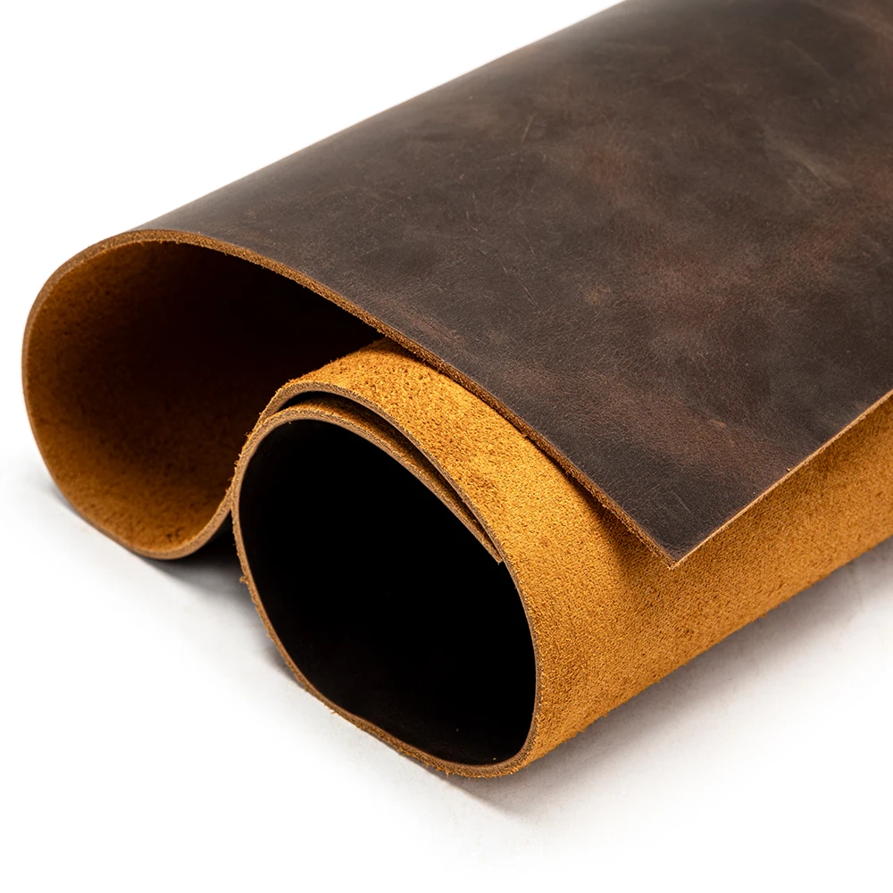 Manufacture Full Grain Cow Leather Top Grain Crazy Horse Leather DIY Material 100% Genuine Leather