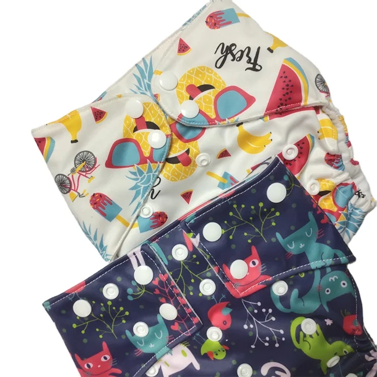 custom print silky Fashion design eco-friendly ecological baby nappies washable Reusable cloth diaper