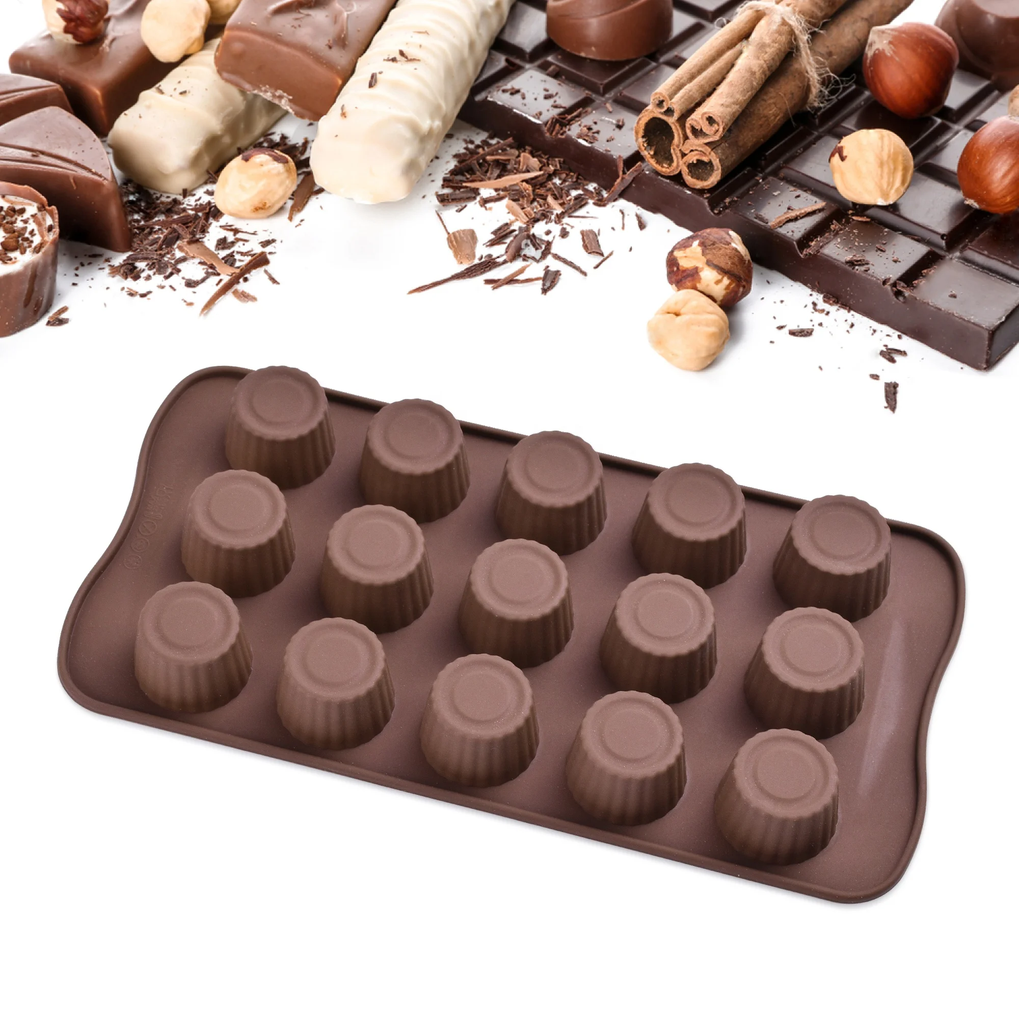 Non-Stick Food Grade Silicone Molds for Chocolate Candy Jelly Ice Cube Dog Treats