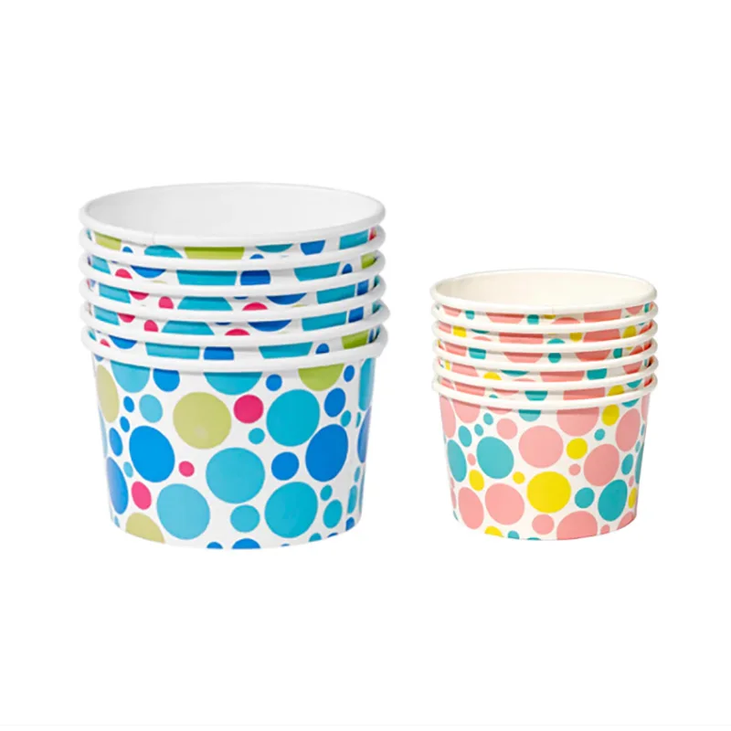 Disposable New Paper White Small Capacity 3oz  120ml Paper Ice Cream Cups Yogurt Cup