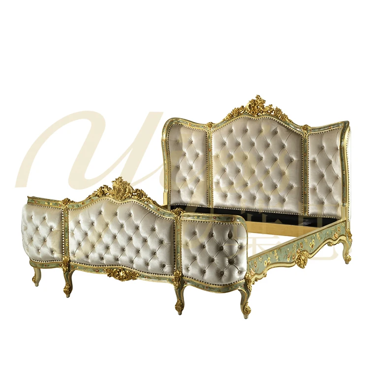 Yips LD-1903-1797 European Style Handpainted Floral Pattern Bedroom Set Furniture 1.8m Deluxe Luxury Classical Bed