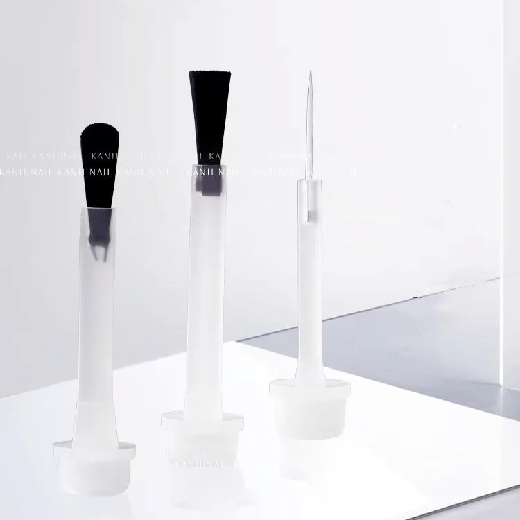 Recyclable Wholesale Empty 10ml 12ml 15ml Clear Amber Matte Black Glass UV  Gel Nail Polish Bottle 10ML with Brush