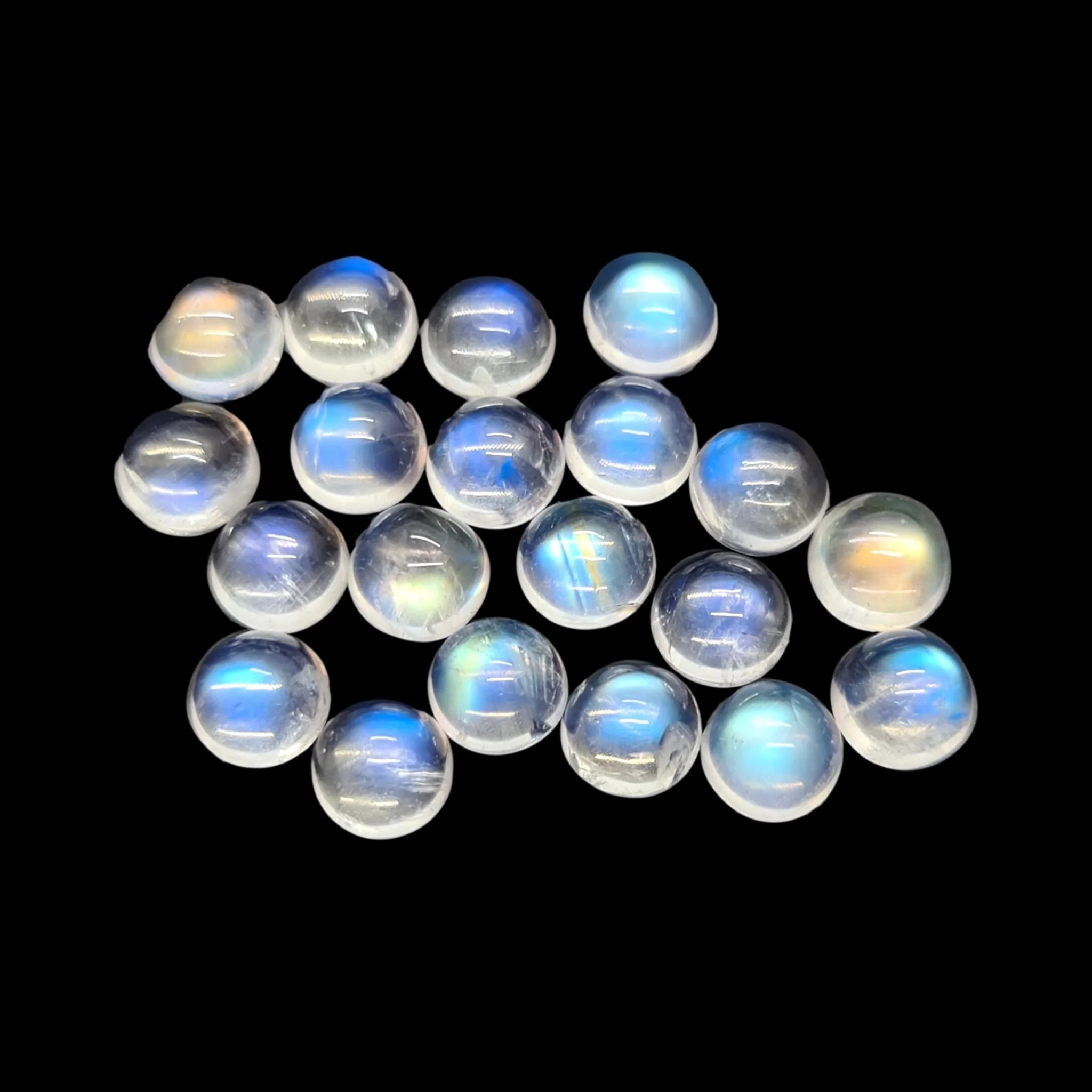 Rainbow Moonstone Gemstone Loose Cabochons And All Shapes And Sizes Cut On Custom Orders In Wholesale Prices In All Other Types