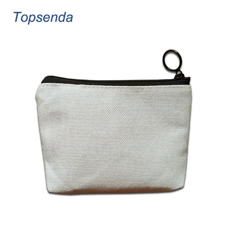 Custom Ladies Small Wallet Blank White Linen Coin bag Dye Sublimation Purse