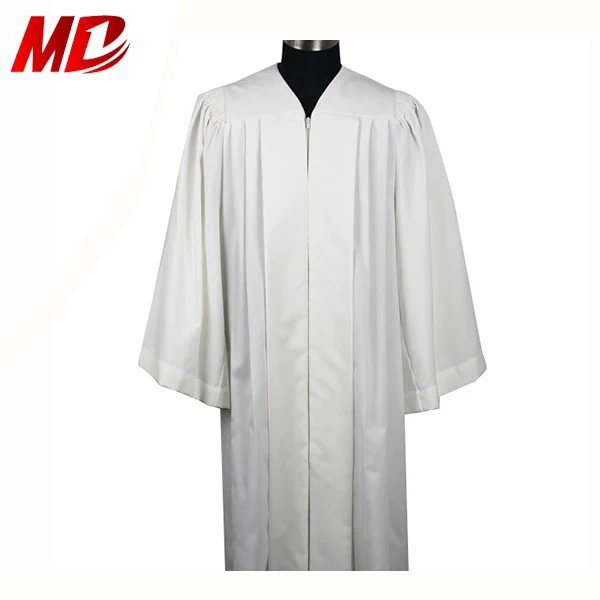 Custom Cheap White Matte Graduation Gown for Sale