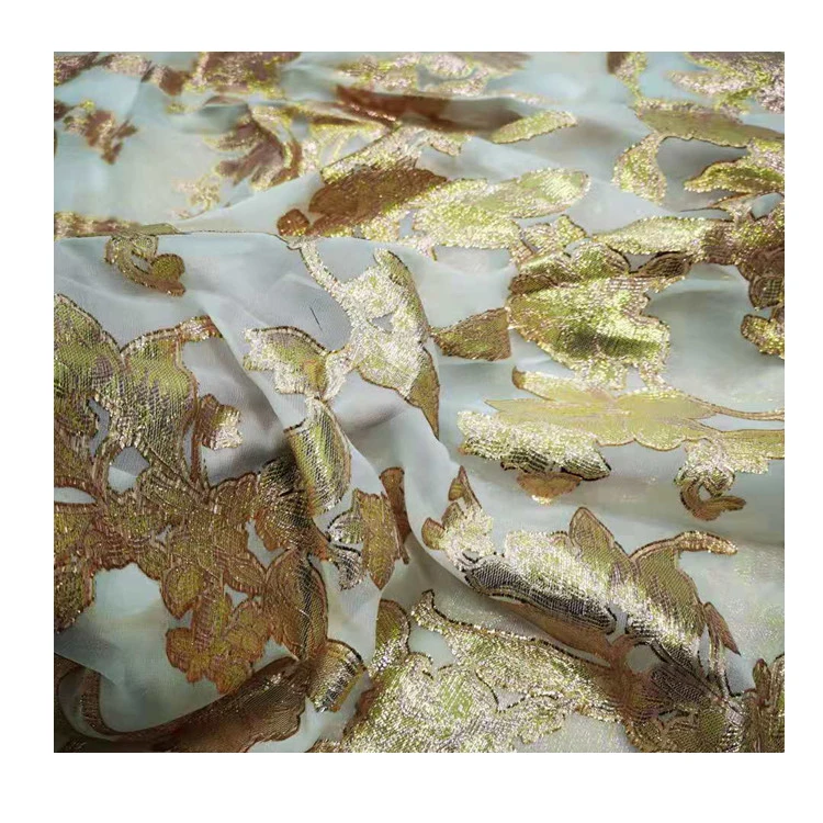 
 Модная мягкая шелковая шифоновая жаккардовая ткань с блестками и люрексом от производителя  