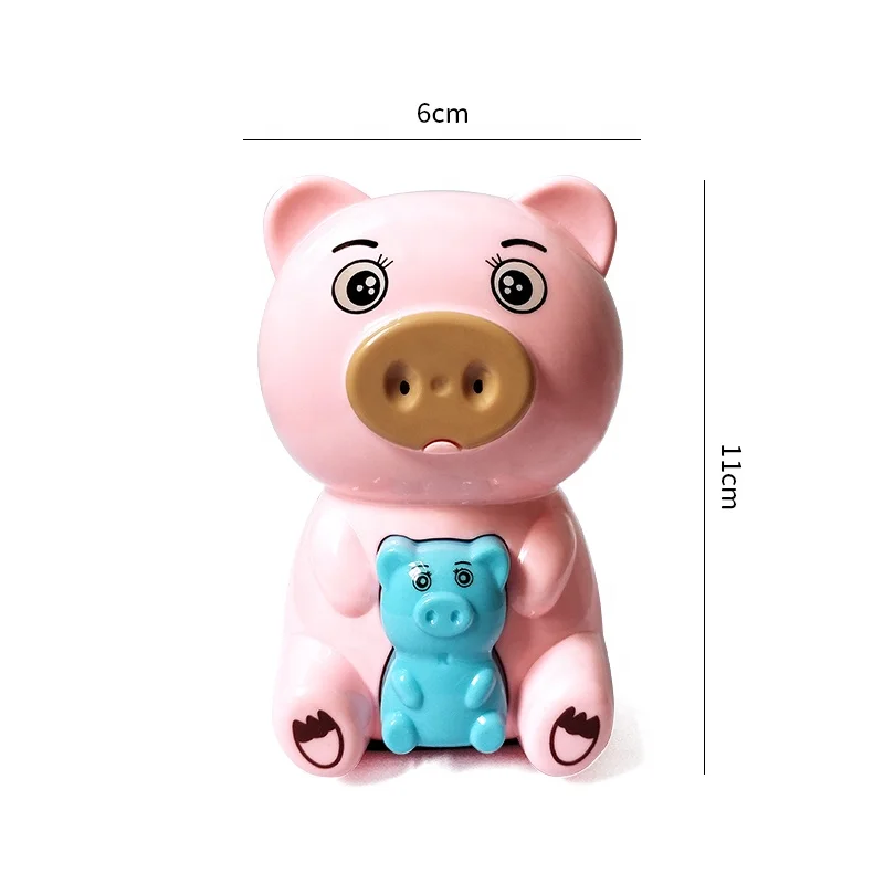 Школьная детская пластиковая большая точилка для карандашей в форме розовой свиньи