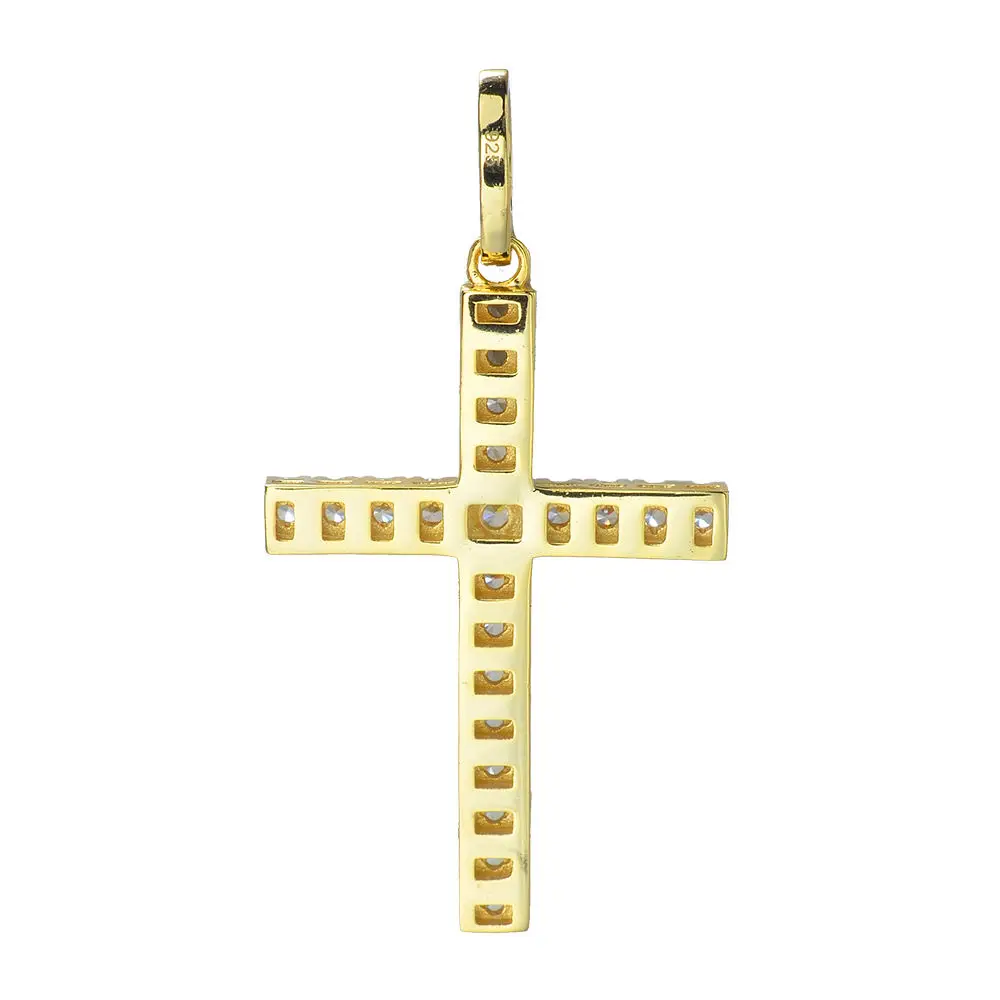 Western Charms Jewelry Medieval Vintage Punk Retro Faith Micro Pave  Large Gothic Cross Charm Pendants For Men
