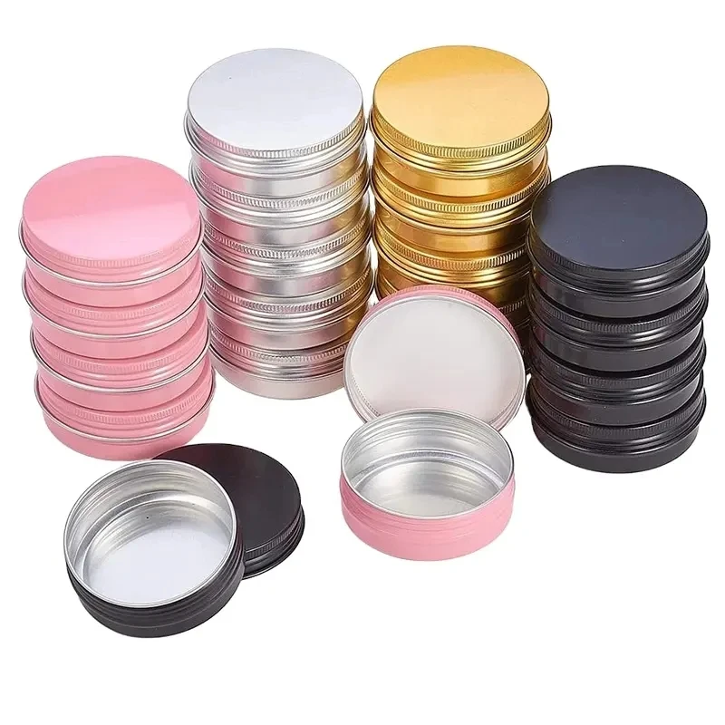 5ml 10ml 15ml 25ml 30ml 50ml 60ml 80ml 100ml 150ml 6oz aluminium jar 50g aluminum tin container 50ml flat aluminium tin