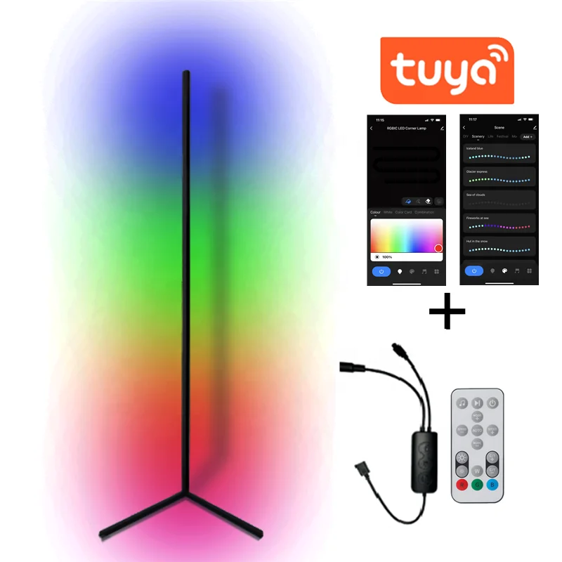 Tripod Lighting LED Corner Floor Lamp RGB Aluminum Plastic Modern APP Control Lighting Circuitry Design DC 24V King Star