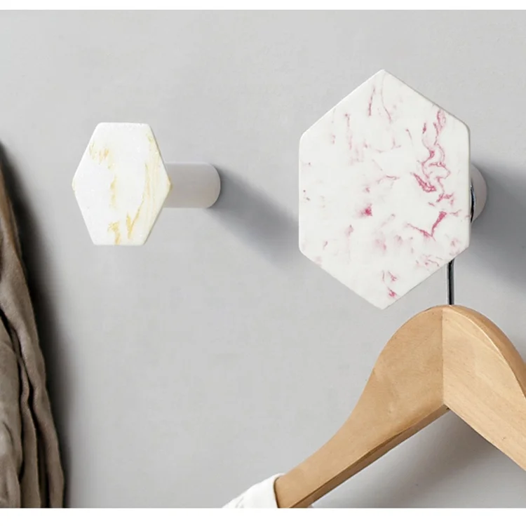 
Pack of 4 Marble Decorative Wall Towel Hook Coat Hangers Wall Mounted Kitchen Hook 