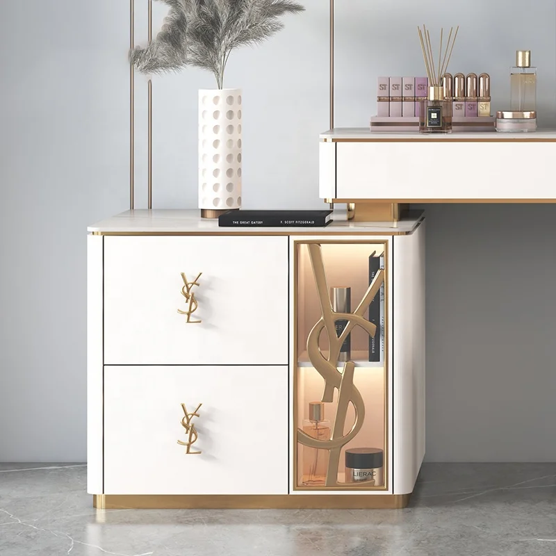 Bedroom furniture series Modern design Light luxury suitable for small apartment special-shaped corner type dresser