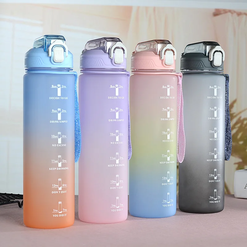 GXP  Plastic Frosted Tritan BPA free 1l Sport Kid Gym 32oz Motivational Water Bottle With Custom Logo