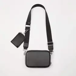 Custom emboss logo leather crossbody bags men brand sling shoulder side bag